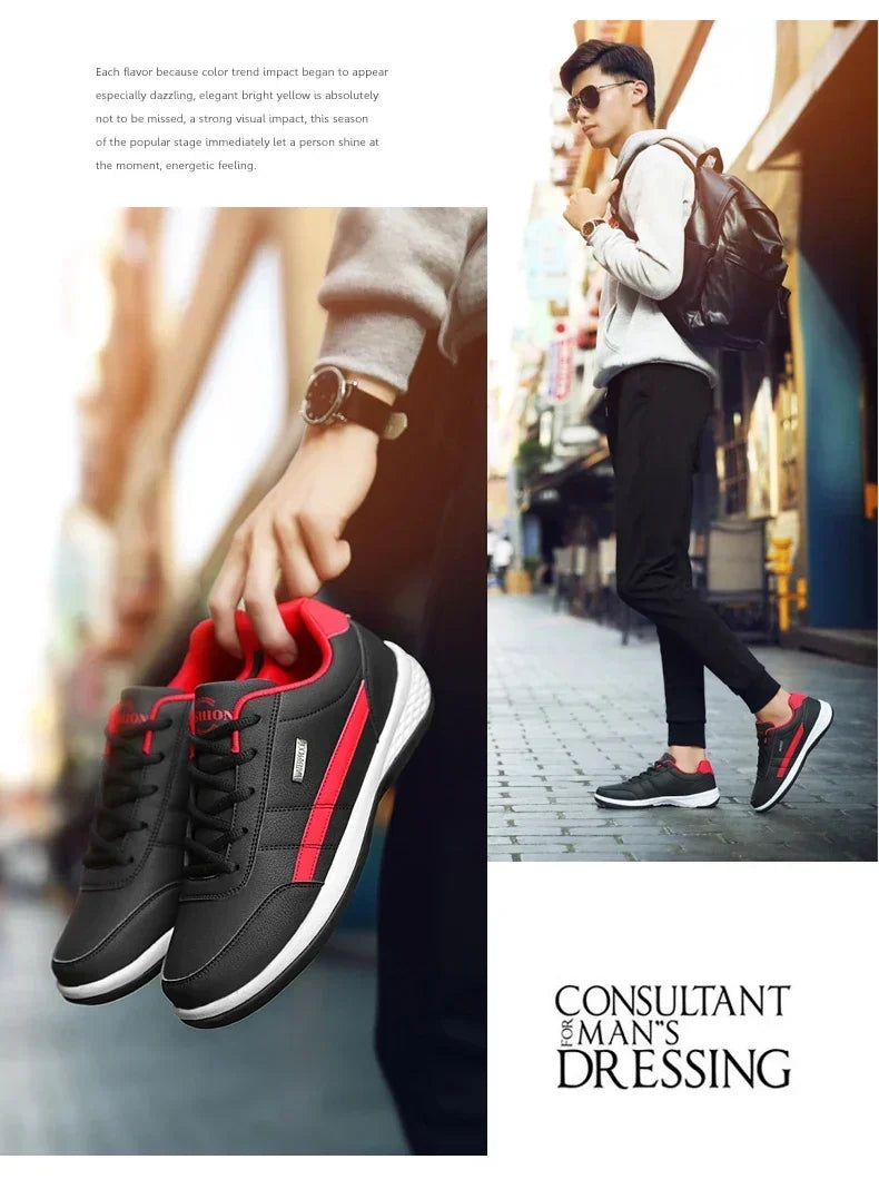 Sneakers Men Shoes Spring Autumn Waterproof Walking Sneakers Leisure Male Leather Sports Shoes Non-Slip Footwear Tennis for Men