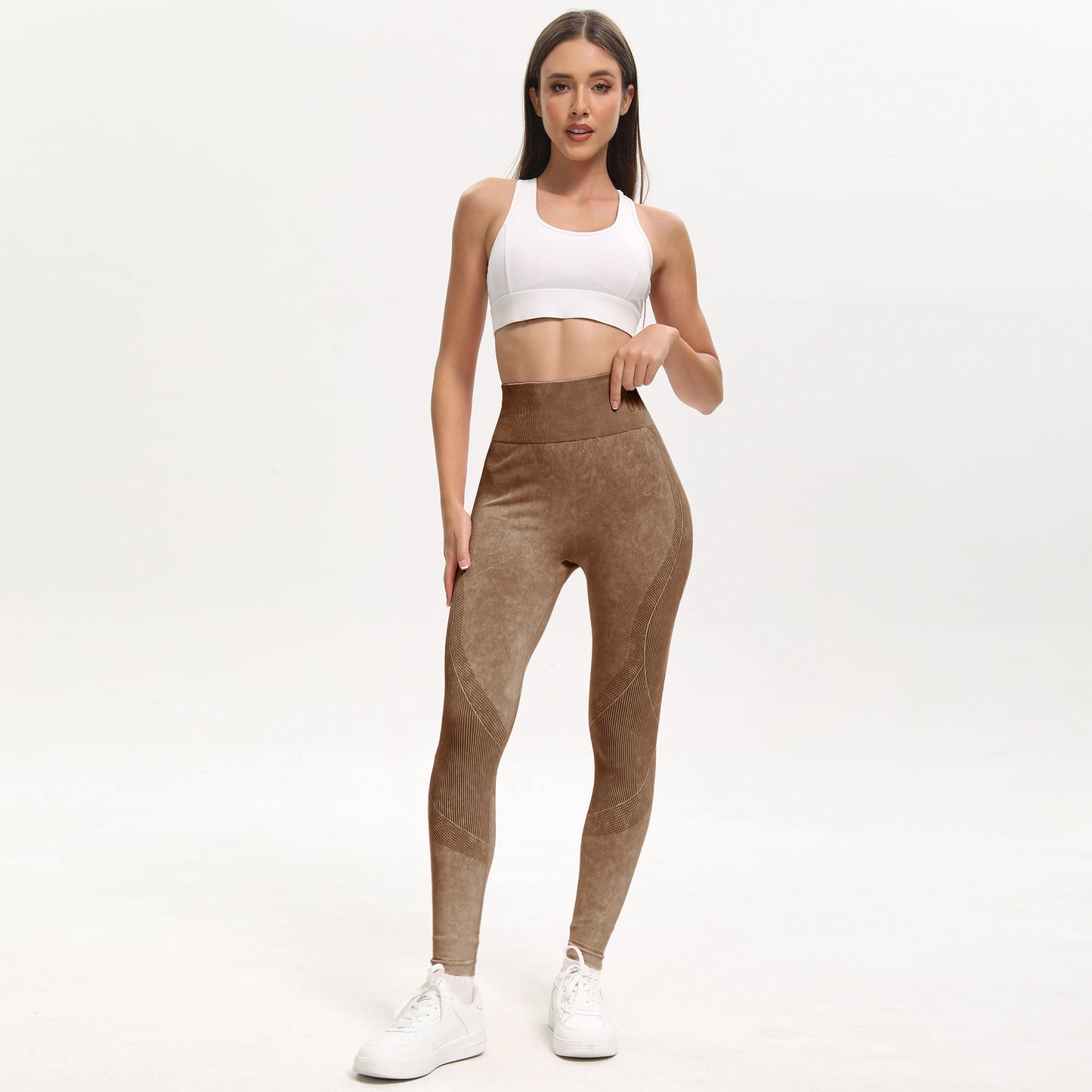 Leggings 2 Pack Women's High Waisted Sexy Butt Lifting Seamless Solid Color Yoga Leggings Elastic And Breathable Fitness Sports Pants