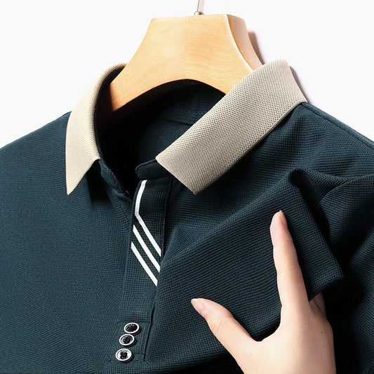 Polo Men's Solid Color Casual Fashion Short Sleeve Polo Shirt Summer Comfortable Top for Business And Leisure