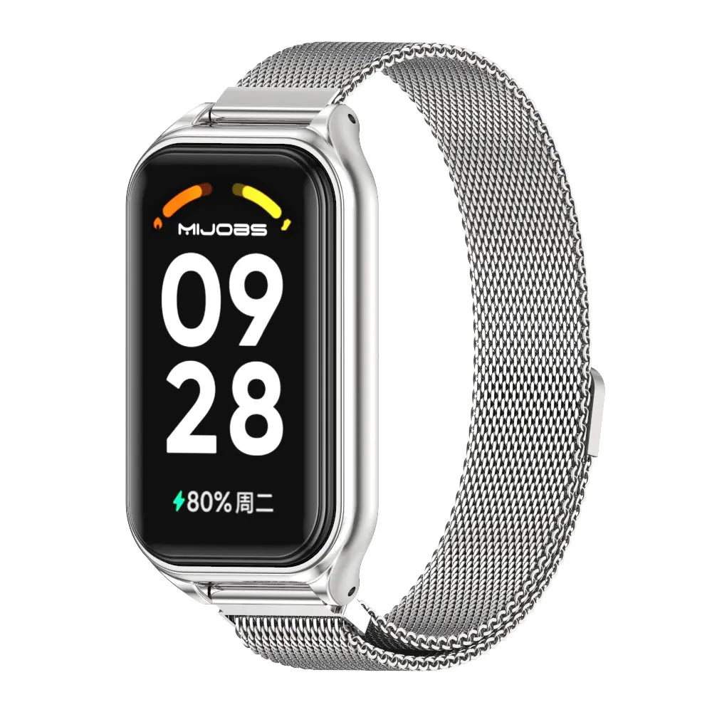 Strap For Xiaomi Mi Band 8 9 Active Bracelet for Xiaomi Smart Band 8 Active Stainless Steel Metal Watchband Mi Band 8 Active