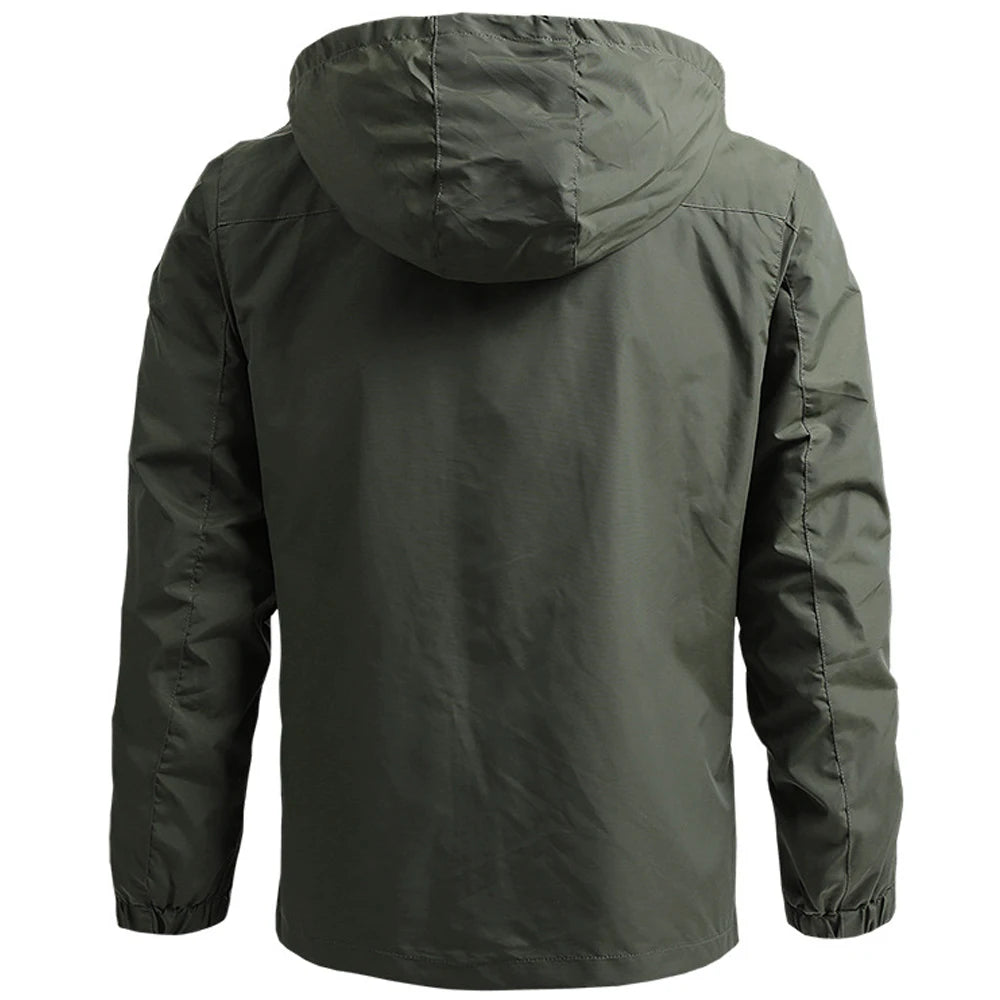 JUMPER Windbreaker Men Tactical Jacket Waterproof Outdoor Hooded Coat Sports Military European Size S-5XL Field Climbing Thin Outwear