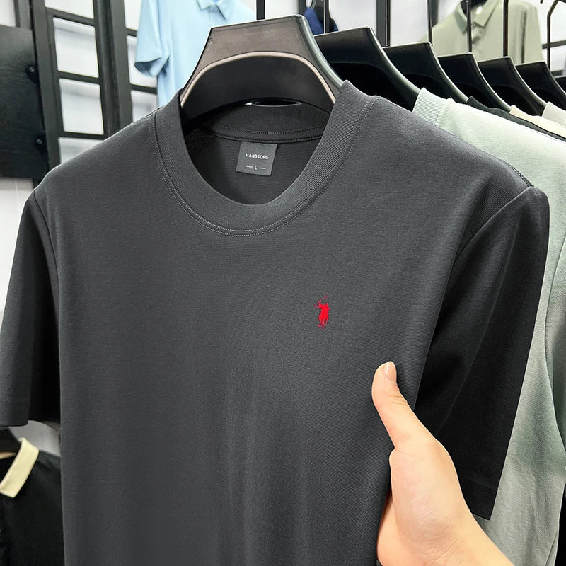 Men Short Sleeve cotton breathable short sleeve T-shirt men summer designer Paul brand embroidered fashion casual round neck top