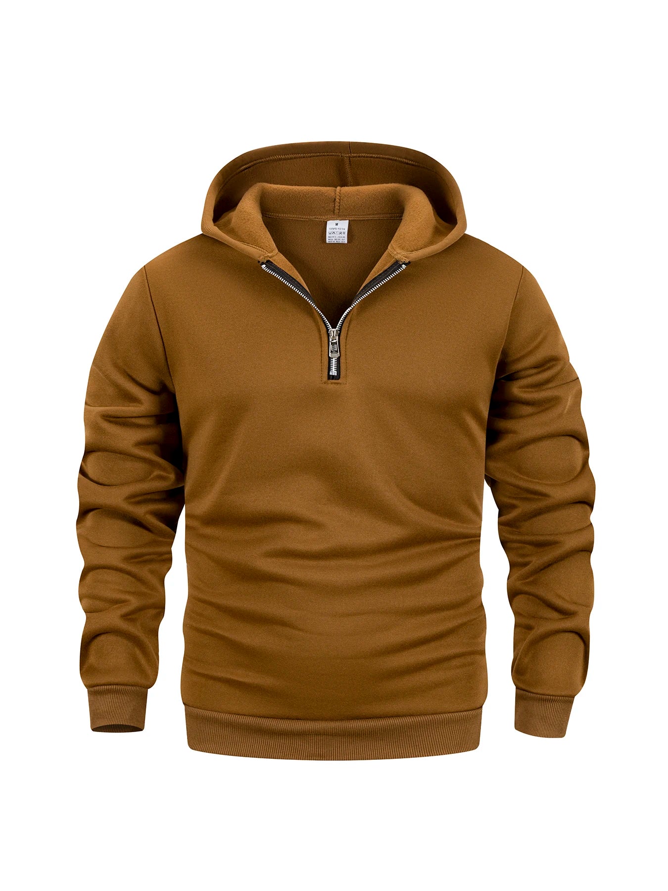 Men's Quarter Zip Up Hoodies Autumn Warm Long Sleeve Sweatshirt Fashion Street Casual Pullover Solid Color Basic Men Clothing