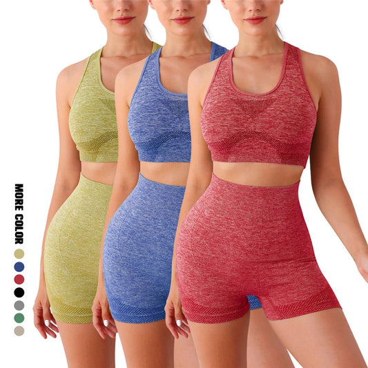 Legging 2PCS Seamless Women Yoga Set Workout Sportswear Gym Clothing Fitness Long Sleeve Crop Top High Waist Leggings Sports Suits