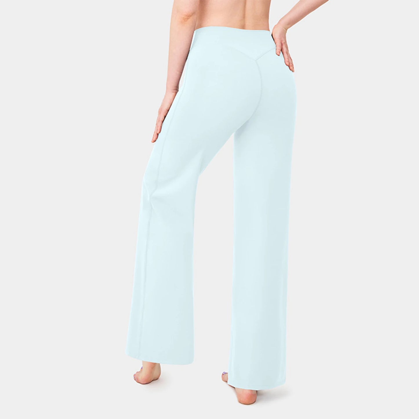 Leggings Straight Leg Bottoms For Women Soft Breathable Without Awkward Leggings Ties Yoga Wide-Leg Sports Pants