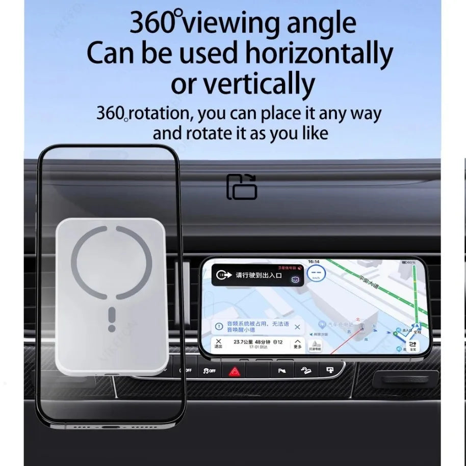 100W Car Magnetic Wireless Charger Air Vent Phone Holder Stand For Magsafe iPhone 17 16 15 14 13 12 Pro Max XS Fast Charging Pad