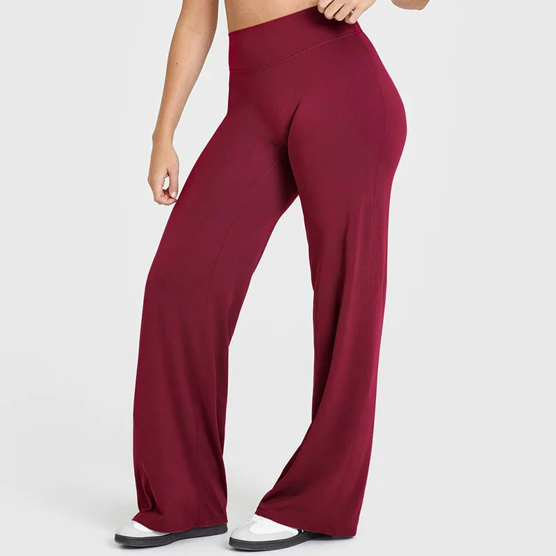 Leggings Straight Leg Bottoms For Women Soft Breathable Without Awkward Leggings Ties Yoga Wide-Leg Sports Pants