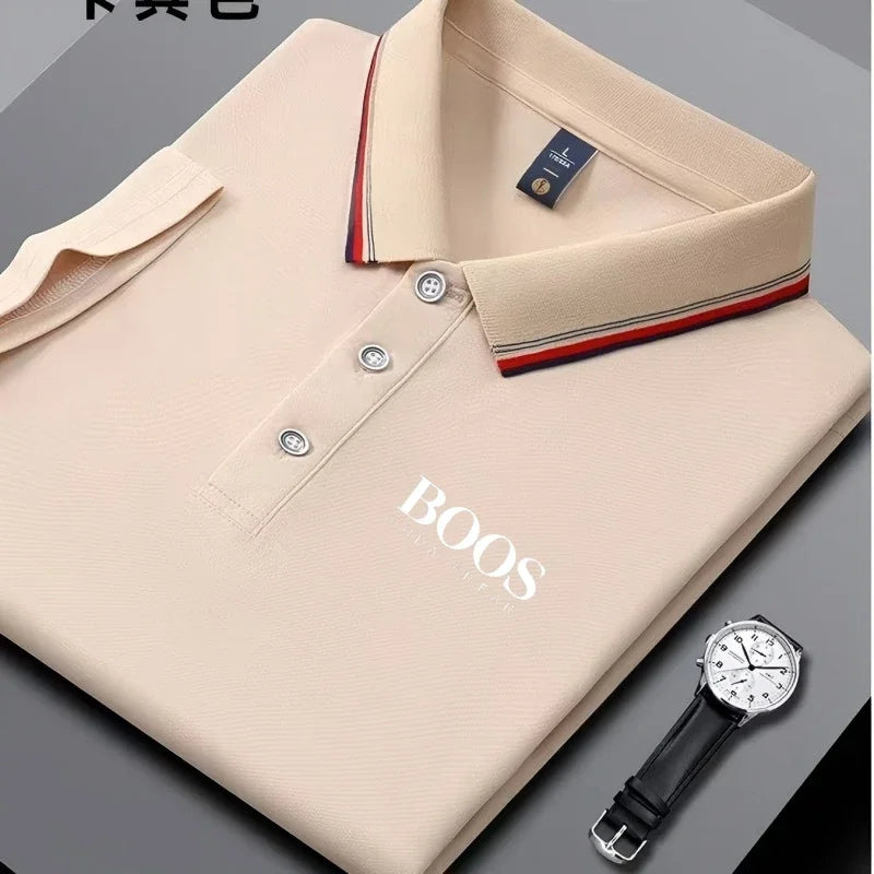 Polo  New Embroidered Men's Short Sleeved Polo Shirt Fashion Design Golf Top Casual T-shirt