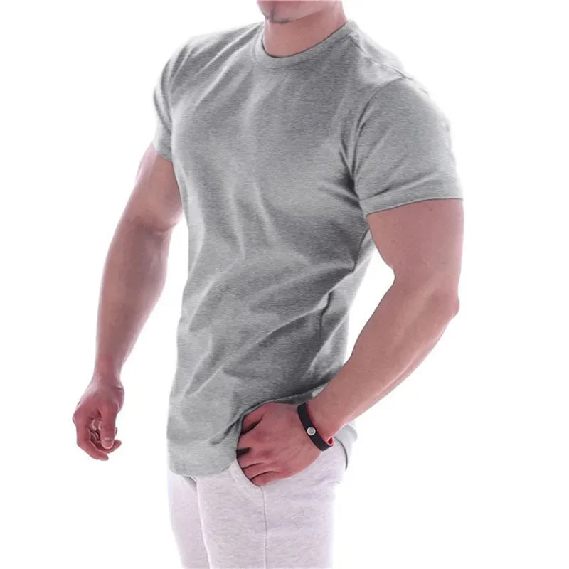 T-shirts  Men Gyms Short sleeve Fitness T-shirt Male quick-dry Workout Outdoor tight Tees Tops Men sportswear