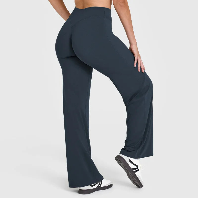 Leggings Straight Leg Bottoms For Women Soft Breathable Without Awkward Leggings Ties Yoga Wide-Leg Sports Pants
