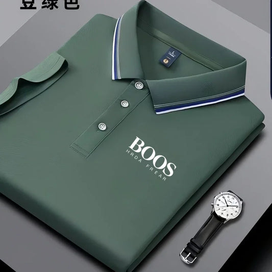 Polo  New Embroidered Men's Short Sleeved Polo Shirt Fashion Design Golf Top Casual T-shirt