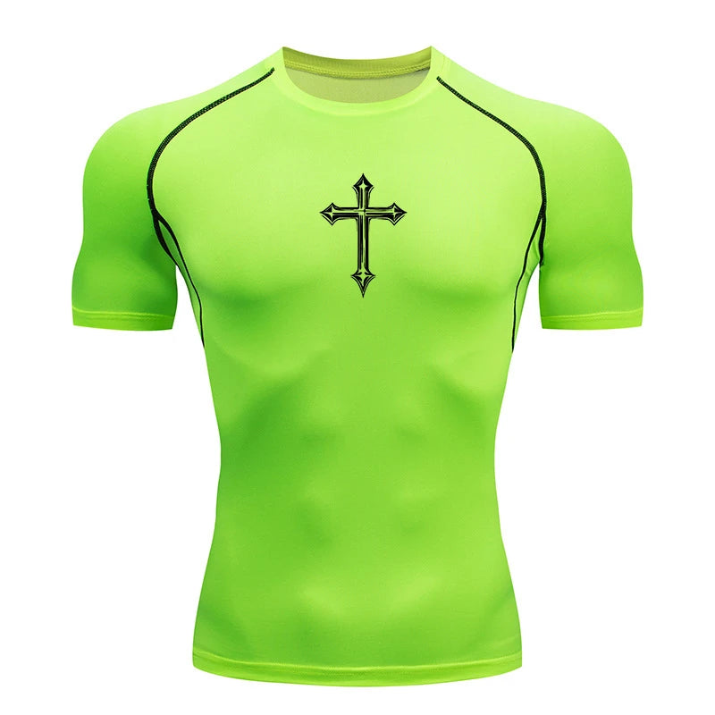 T-shirt Tees Tops Gym Workout Running Baselayers Undershirts Rash Guard