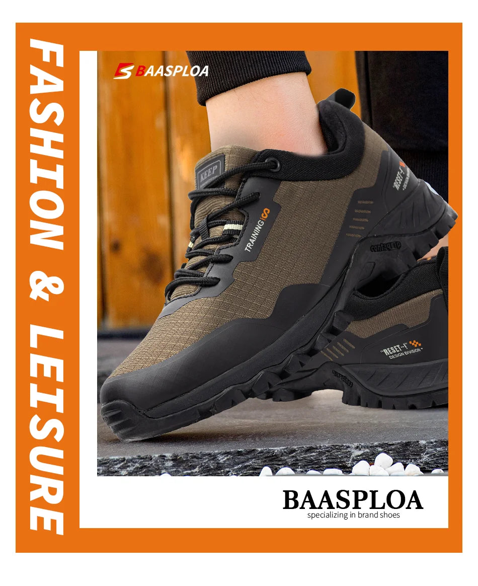 Sneakers New Men Anti-Skid Wear Resistant Hiking Shoes Fashion Waterproof Outdoor Travel Shoes Sneaker Comfortable Male Shoes