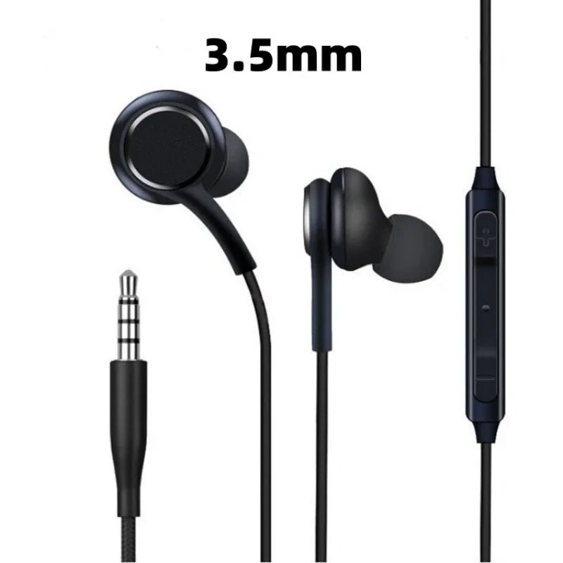 Type C Wired Earphone For S25 S24 S23 S21 S22 Ultra Plus Samsung Galaxy 3.5 mm Earbuds Headphones A54 A53 Accessories