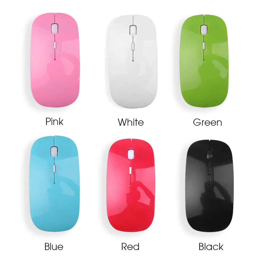 Slim Wireless Mouse 2.4GHz Optical Mice 1600DPI USB Receiver Gamer Office Thin Mouse Ergonomic Design Mice For PC Laptop Desktop