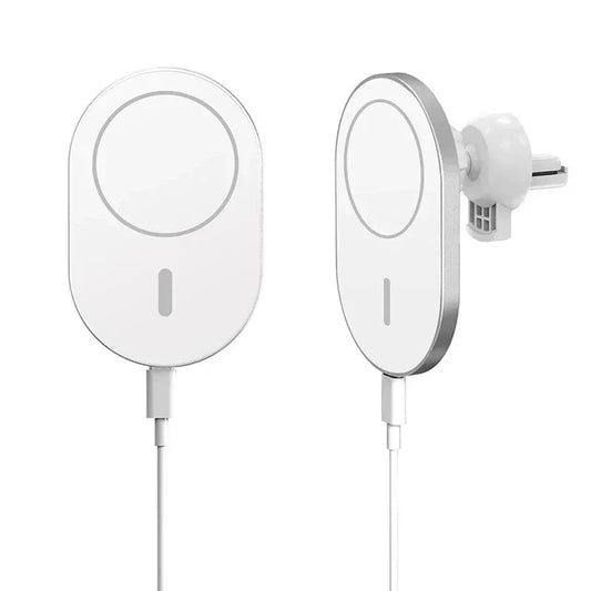 15W Magnetic Wireless Car Charger Air Vent Phone Holder Stand 15W Fast Charging Car Mount For iPhone 16 15 14 Plus 13 12 ProMax