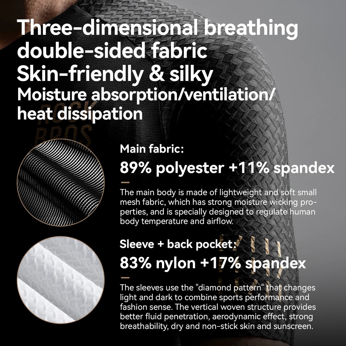 T-shirts Cycling Jersey Short Sleeve Windproof Shirt Bike Sports Shirt Breathable Reflective Summer Shirt with YKK Zipper