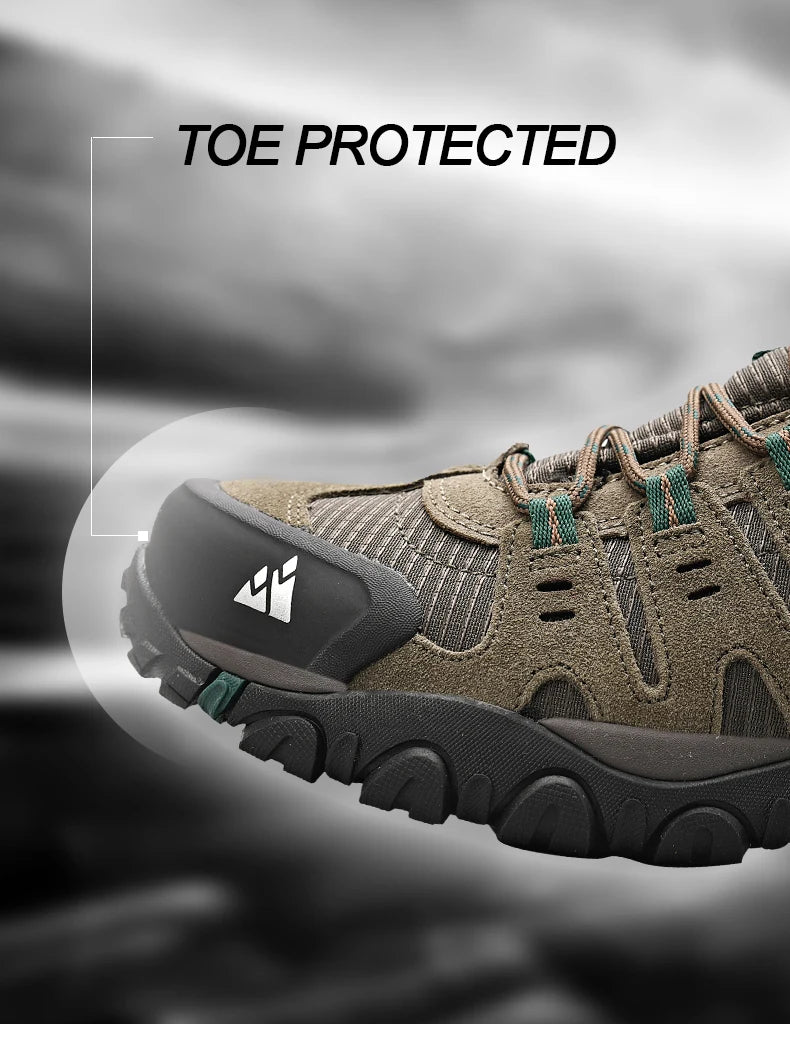 Sneakers Men's Hiking Shoes Suede Leather Outdoor Shoes Wear-resistant Men Trekking Walking Hunting Tactical Sneakers