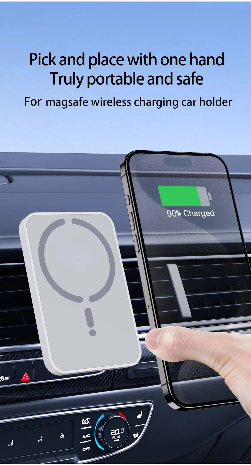 Magnetic Car Wireless Charger For Magsafe iPhone 12 13 14 15 16 Pro Max Air Vent Car Phone Holder Stand Fast Car Charging