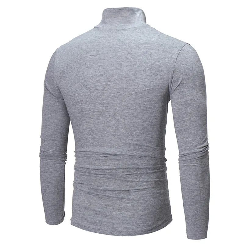 Men Short Sleeve Thermal Underwear Tops Men Spring Clothes Thermal Shirt Autumn Men's Winter Tights High Neck Thin Slim Fit Long Sleeve T-shirt