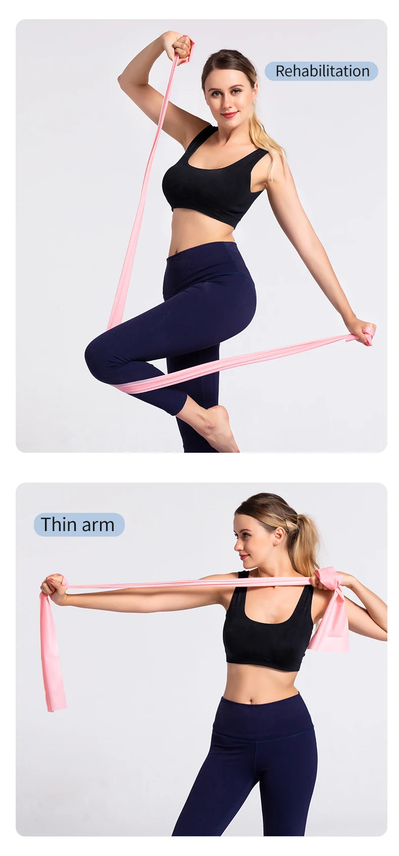 EQP Yoga Pilates Elastic Resistance Band Fitness Training Band 150cm Fitness Elastic Rubber Gym Natural Rubber