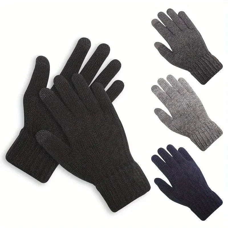 Warm Gloves Touchscreen Unisex Knit Finger Gloves Machine Washable Ideal for Travel Cycling Sports