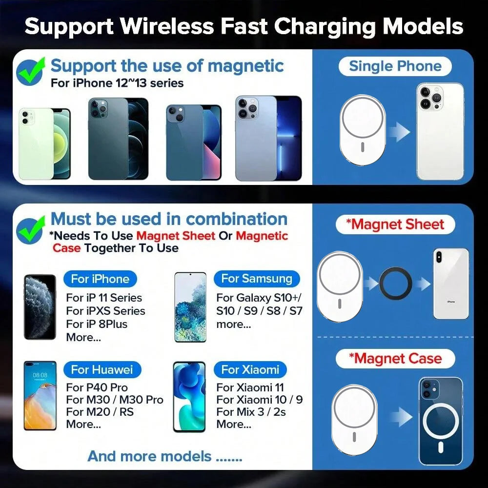 Magnetic Cell Phone Car Holders for Magsafe iPhone 12 13 14 15 Pro Max Magnet 100W Qi Wireless Chargers Holder Accessories