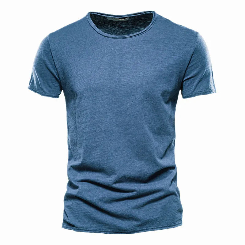 Men Short Sleeve Cotton Men T-shirt V-neck Fashion Design Slim Fit Soild T-shirts Male Tops Tees Short Sleeve T Shirt O-neck For Men