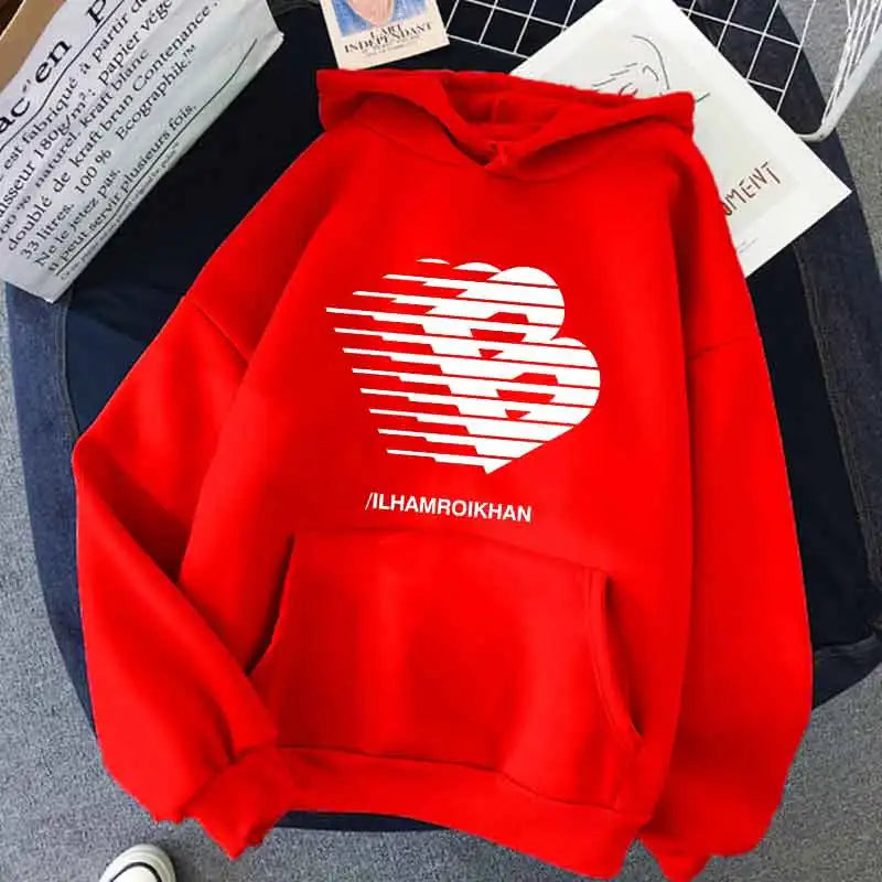 Street Fashion Casual Hoodie for Women's Polyester Knit Fabric Long Sleeve Regular Fit Hooded Pullover with Slight Stretch