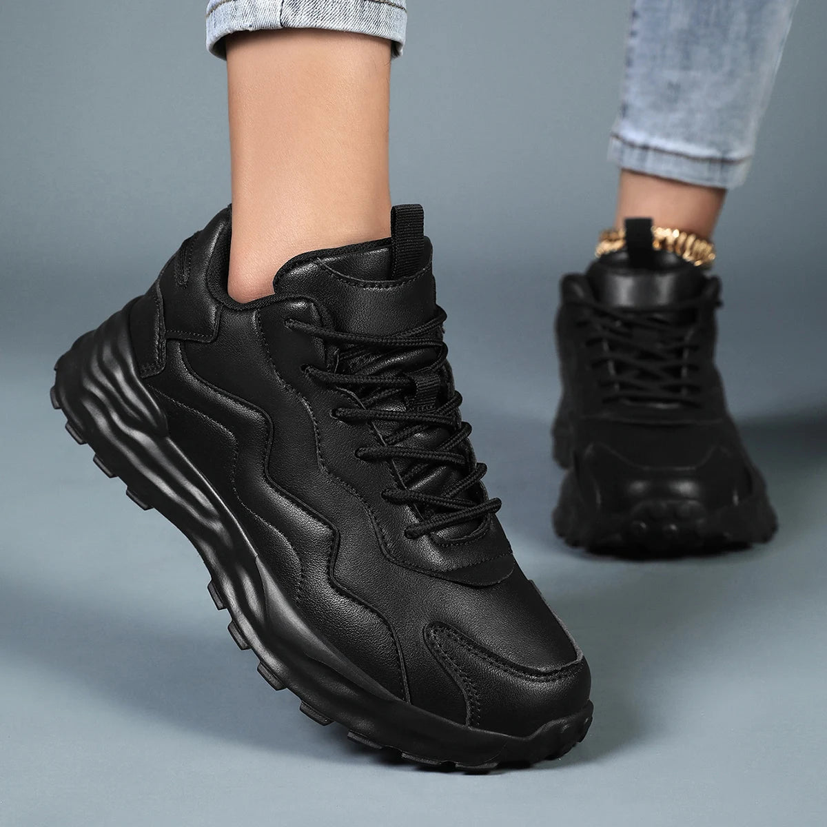 Women Sneakers Fashion  Vulcanize Platform Casual Sneakers Women Flats Mesh Breathable Running Walking Shoes Chunky Sports Shoe