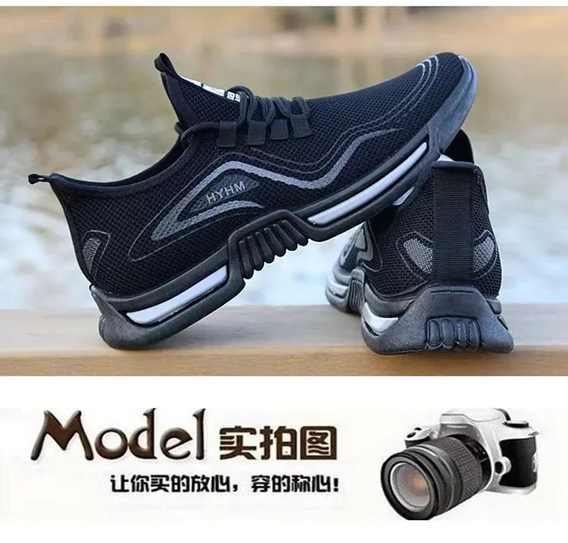 Sneakers Men Shoes Slip on Fashion Sneakers Male Sport Running Shoes Breathable Gym Training Walking Tennis Shoes Non Slip Workout Flats