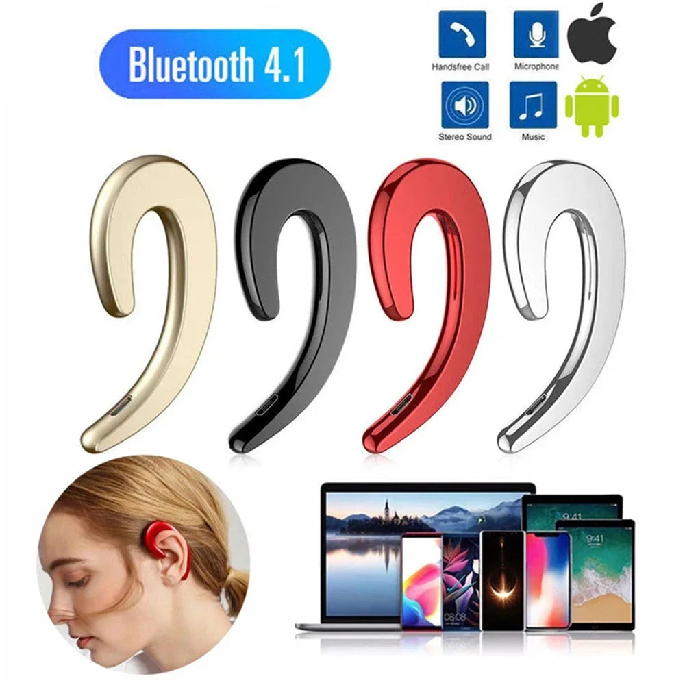Y12 1Pc Wireless Bluetooth Bone Conduction Earhook with Mic Car Driver Earphone Noise Cancelling Headphones