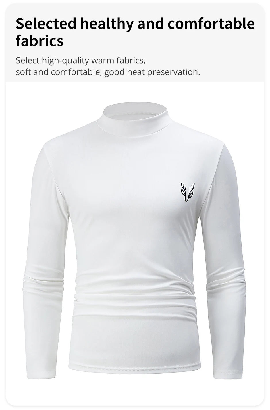 T-shirts 1/3 Pcs Men's White BottoMing Small Turtleneck Shirt In Autumn And Winter Casual Joker Fashion Long Sleeve T-Shirt Teenagers War