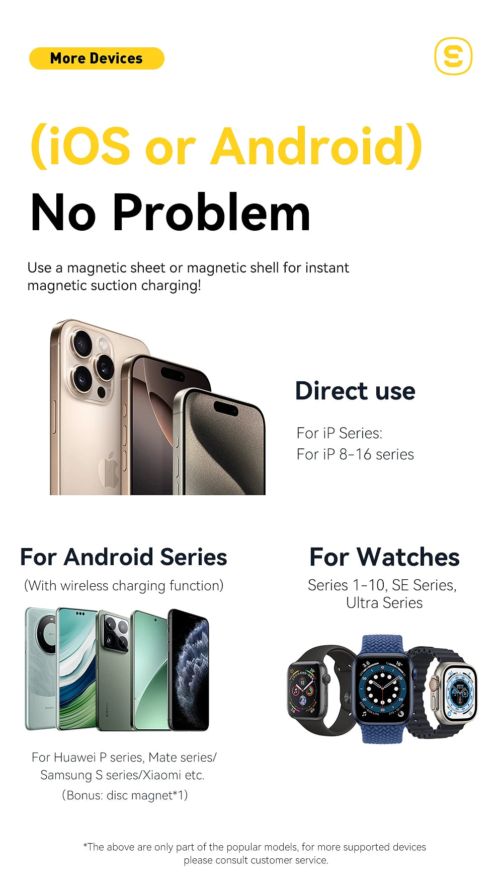 Essager 2-in-1 Magnetic Wireless Charger 15W With Holder Portable Fast Charging For iPhone 16 15 14 Pro Max iWatch Huawei Xiaomi