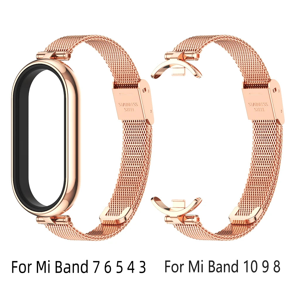 Strap for Mi Band 10 9 8 7 6 5 4 3 Watchband for Xiao mi Smart Band 9 Strap for Mi Band 8 Leather Wristband For Mi Band 7 Correa