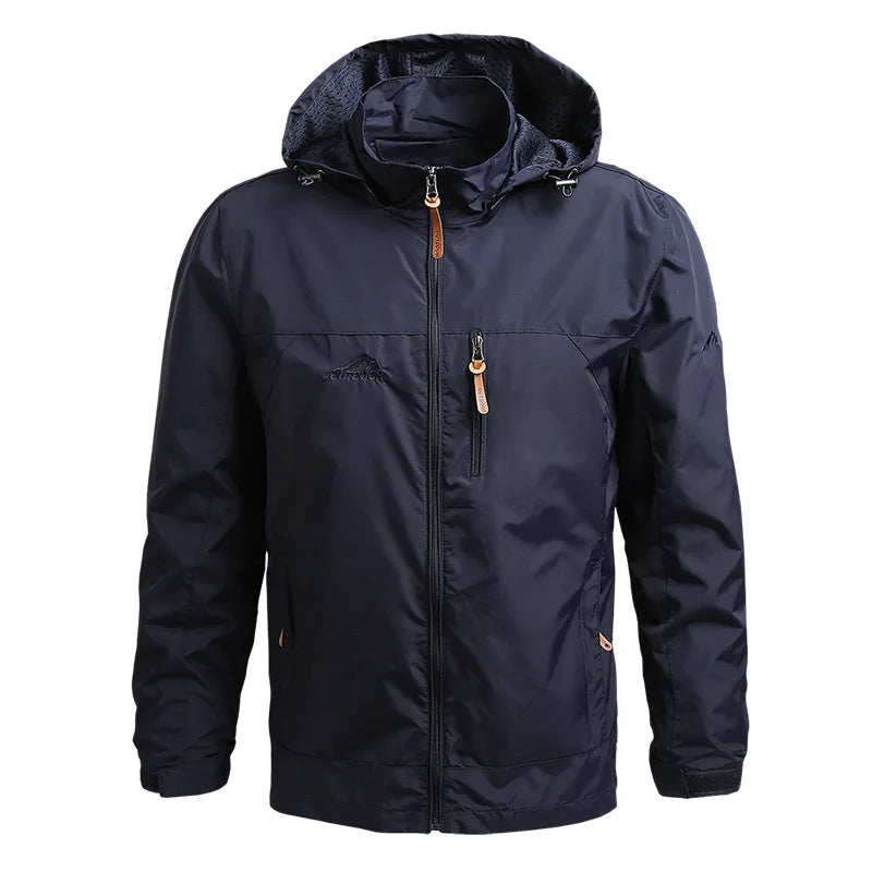 JUMPER Windbreaker Men Tactical Jacket Waterproof Outdoor Hooded Coat Sports Military European Size S-5XL Field Climbing Thin Outwear
