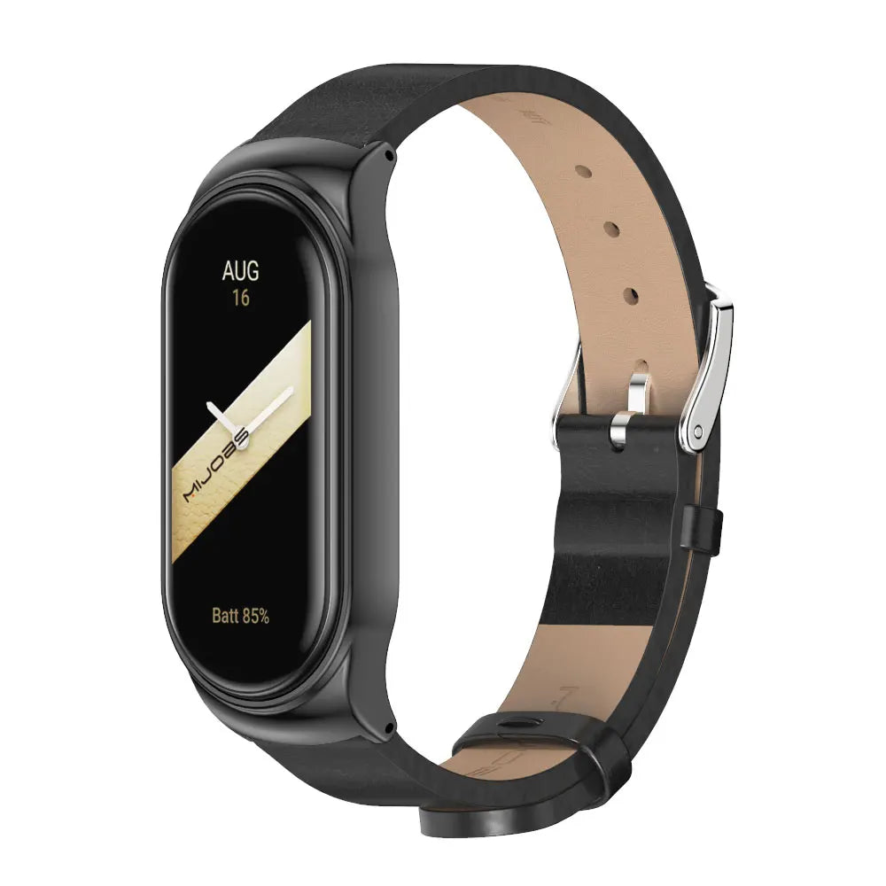 Strap for Mi Band 10 9 8 7 6 5 4 3 Leather Wristband For Miband 8 7 6 NFC Global Version Bracelet for Mi Band 5 6 7 8 Correa