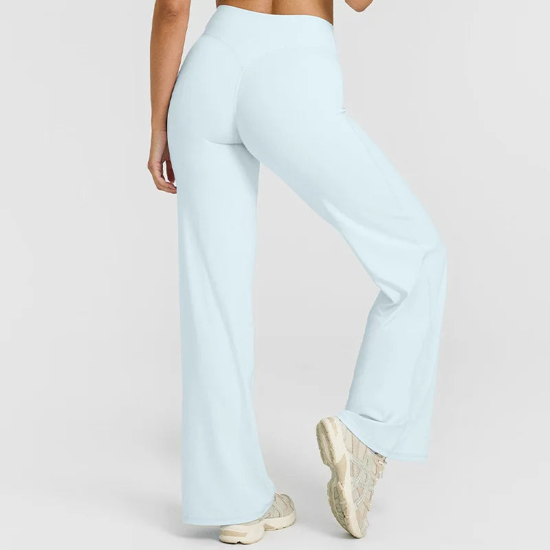 Leggings Straight Leg Bottoms For Women Soft Breathable Without Awkward Leggings Ties Yoga Wide-Leg Sports Pants