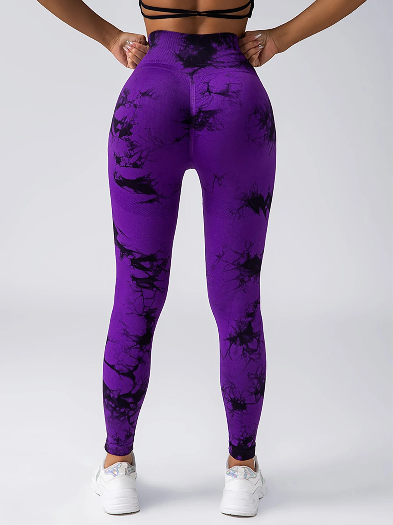 Leggings Tie Dye Seamless Leggings for Women High Waist Yoga Pants Scrunch Butt Lifting Elastic Tights Wide Waistband Sports Leggings