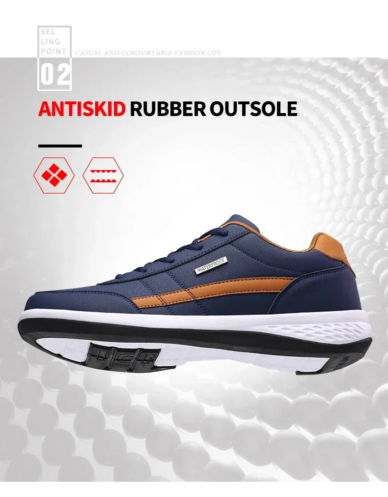 Sneakers Men Shoes Spring Autumn Waterproof Walking Sneakers Leisure Male Leather Sports Shoes Non-Slip Footwear Tennis for Men