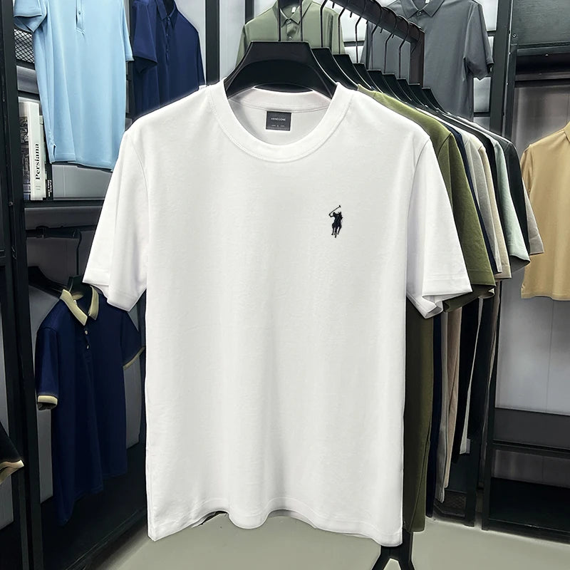 Men Short Sleeve cotton breathable short sleeve T-shirt men summer designer Paul brand embroidered fashion casual round neck top