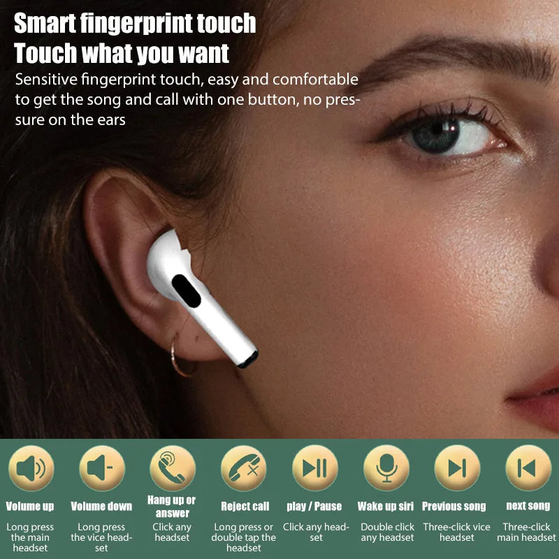 Pro 4 TWS Wireless Bluetooth Earphones Headphones Mini Earpone Headset For PC Android Apple iPhone Earbuds Accessories