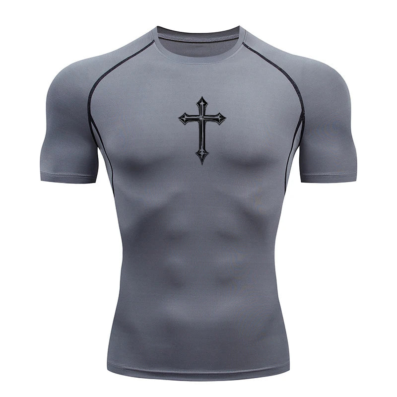T-shirt Tees Tops Gym Workout Running Baselayers Undershirts Rash Guard