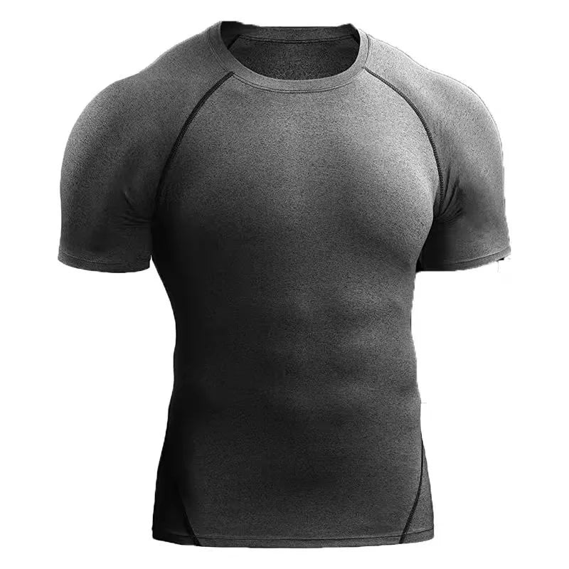 T-shirts Fitness clothes men's outdoor sports quick drying short sleeved t-shirt training pro running stretch tight fitting clothes yoga