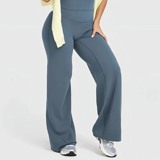 Leggings Straight Leg Bottoms For Women Soft Breathable Without Awkward Leggings Ties Yoga Wide-Leg Sports Pants