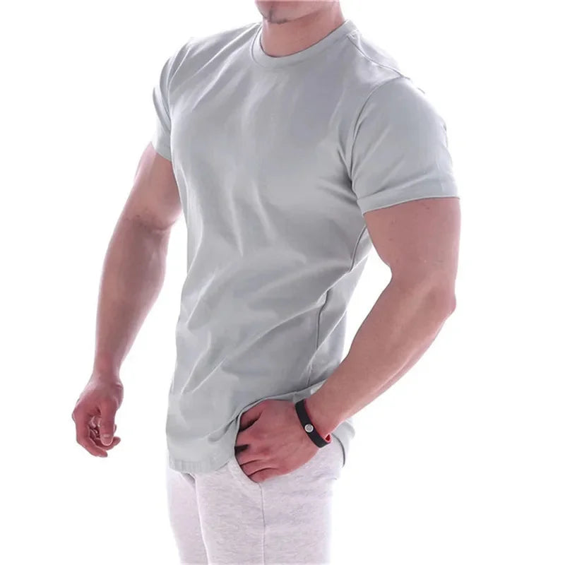 T-shirts  Men Gyms Short sleeve Fitness T-shirt Male quick-dry Workout Outdoor tight Tees Tops Men sportswear