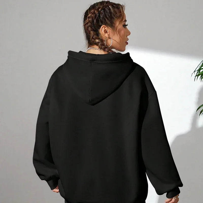 Women'S Fall Winter Hooded Streetwear Faith Print Back Hoodies Casual Drawstring Long Sleeve Kangaroo Pocket Sweatshirt Clothing