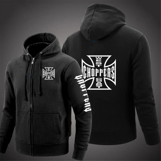 JUMPER West Coast Choppers 2024 New Spring Autumn Mens Solid Color Zipper Pullover Sweater Warm Long-sleeved Comfortable Versatile Caot