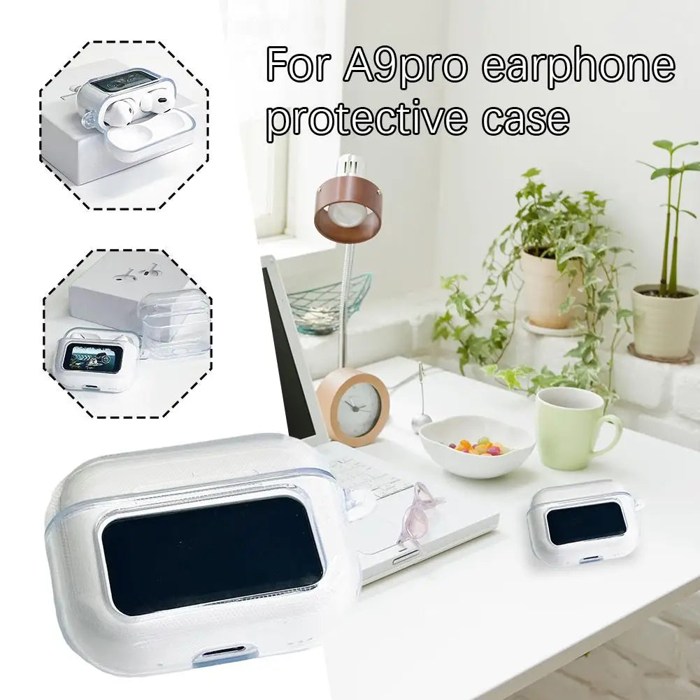 Transparent Silicone Cover For A9PRO Headphones Protective Case Anti-fall Shockproof Dustproof Wireless Earphones Shell Case