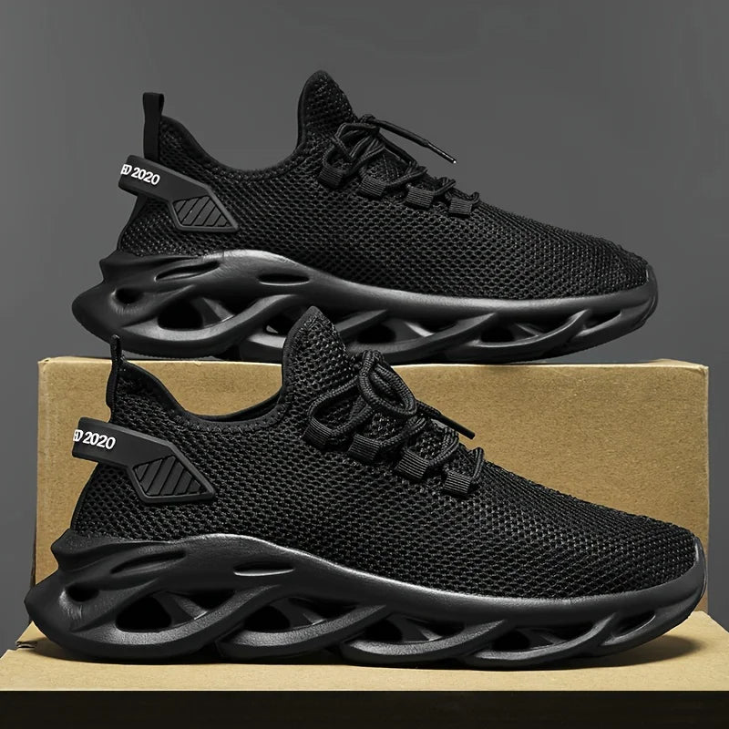 Sneakers Men Casual Sports Shoes Breathable Lightweight Sneakers Outdoor Mesh Black Running Shoes Athletic Jogging Tennis Walking Shoes